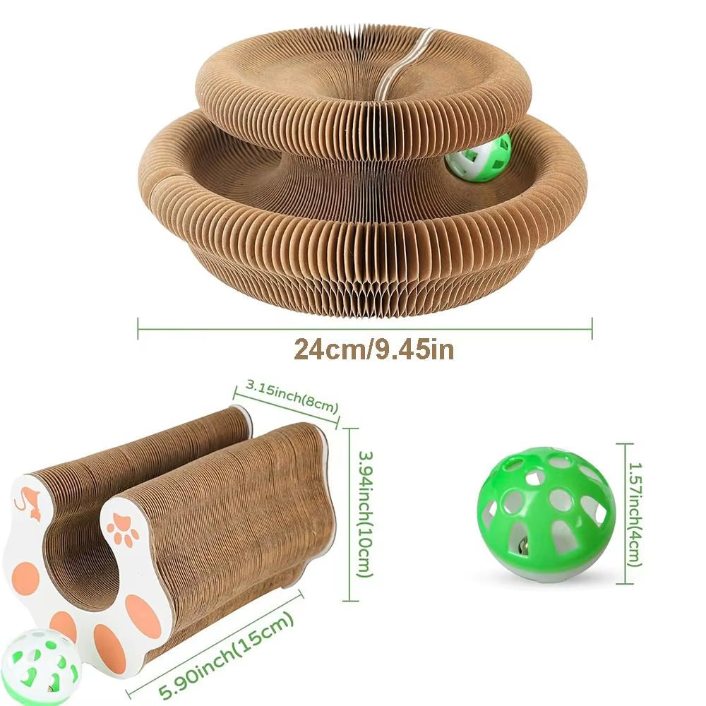Transformable Kitty Kurlz Cat Toy Wear-Resistant No Crumbs Cat Accordion Magic Organ Resistant to Scratching