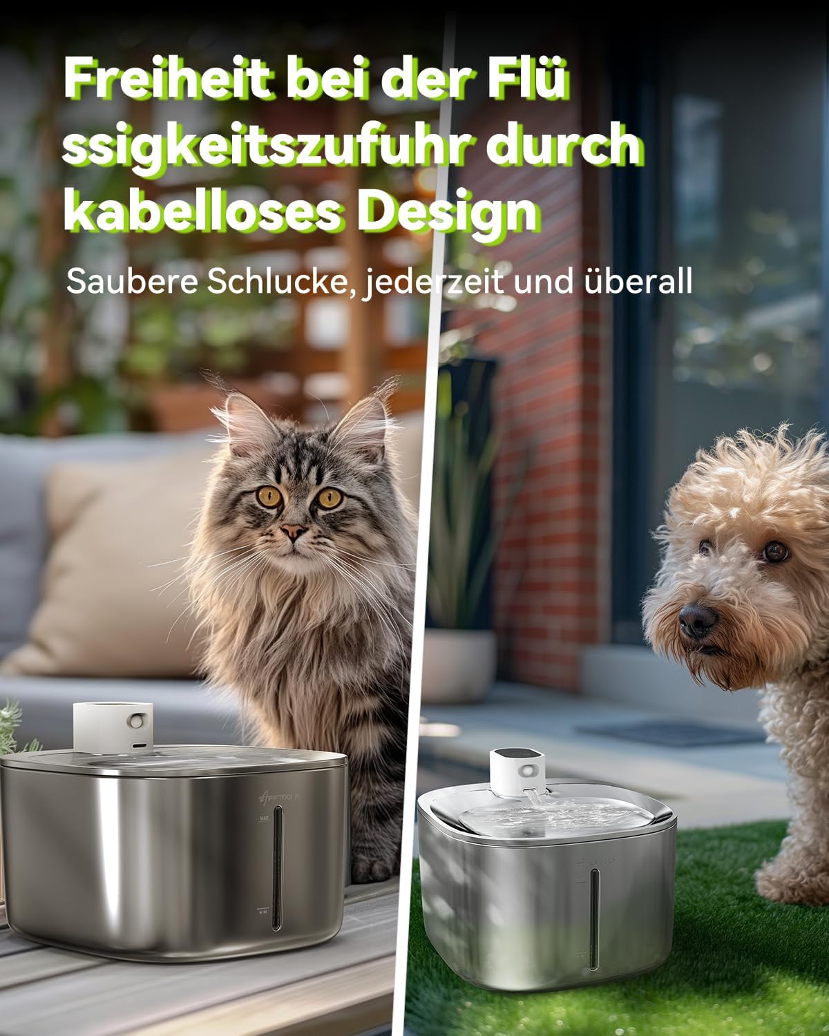 APETDOLA La Fontaine à Eau 4L pour Chat avec Capteur Automatique, Ultra Silencieux.