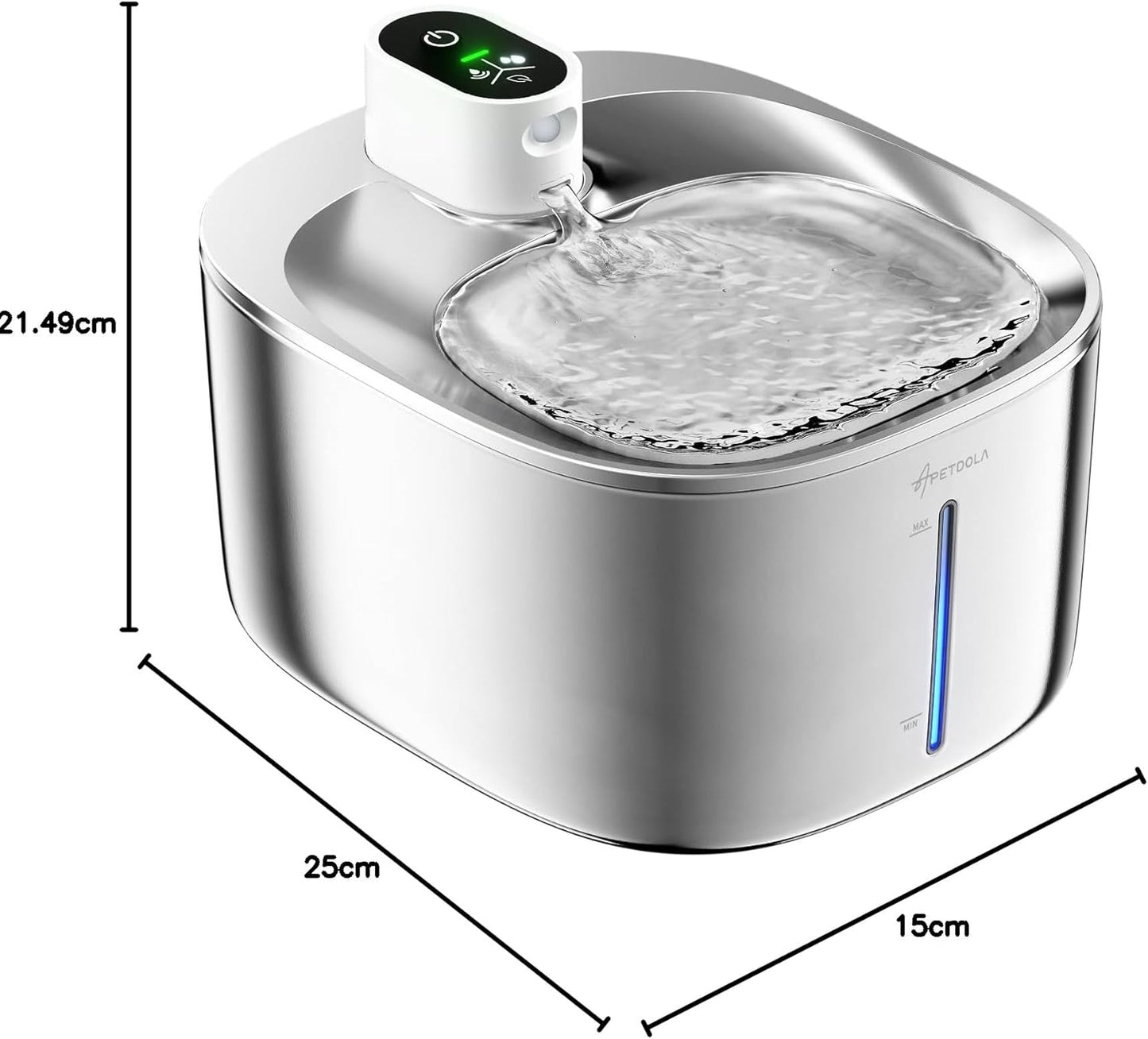 APETDOLA La Fontaine à Eau 4L pour Chat avec Capteur Automatique, Ultra Silencieux.
